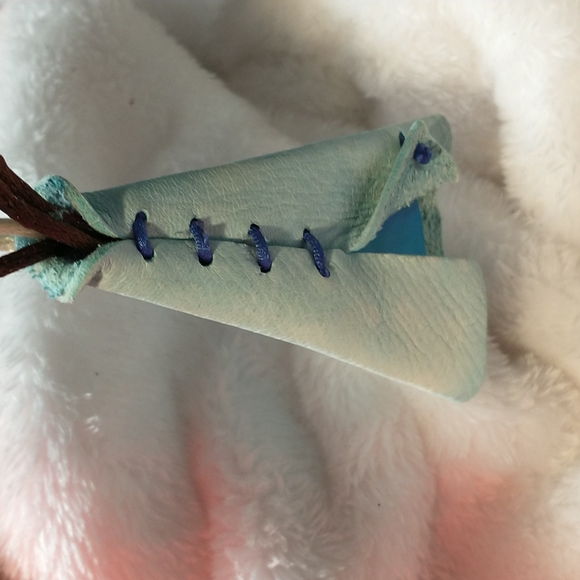 Unique 1 of a kind Leather Bag Charm/Key Chain - Teepee - Picture 4 of 4